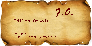 Föcs Ompoly névjegykártya